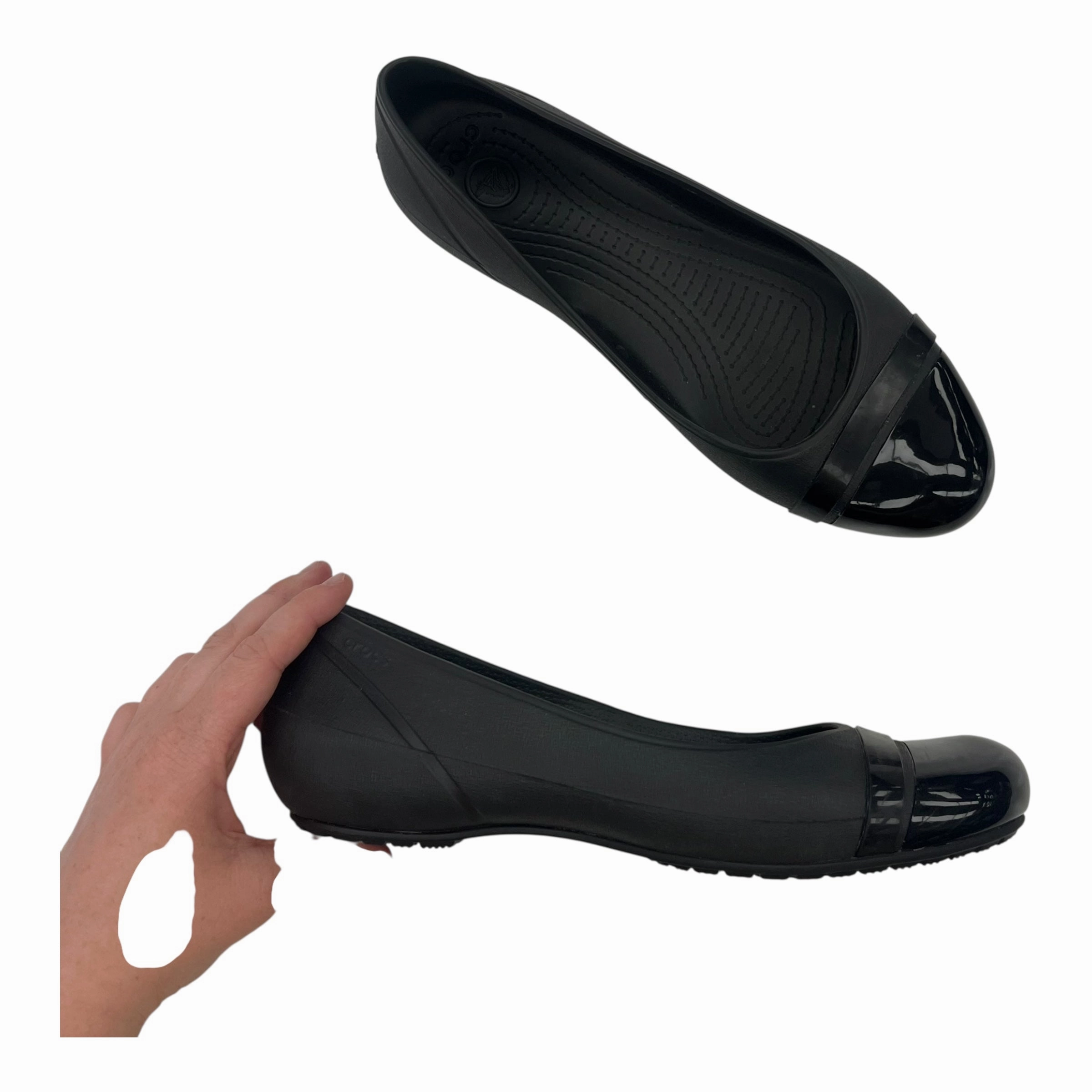 Shoes Flats By Crocs In Black, Size:9 Lightweight Clogs