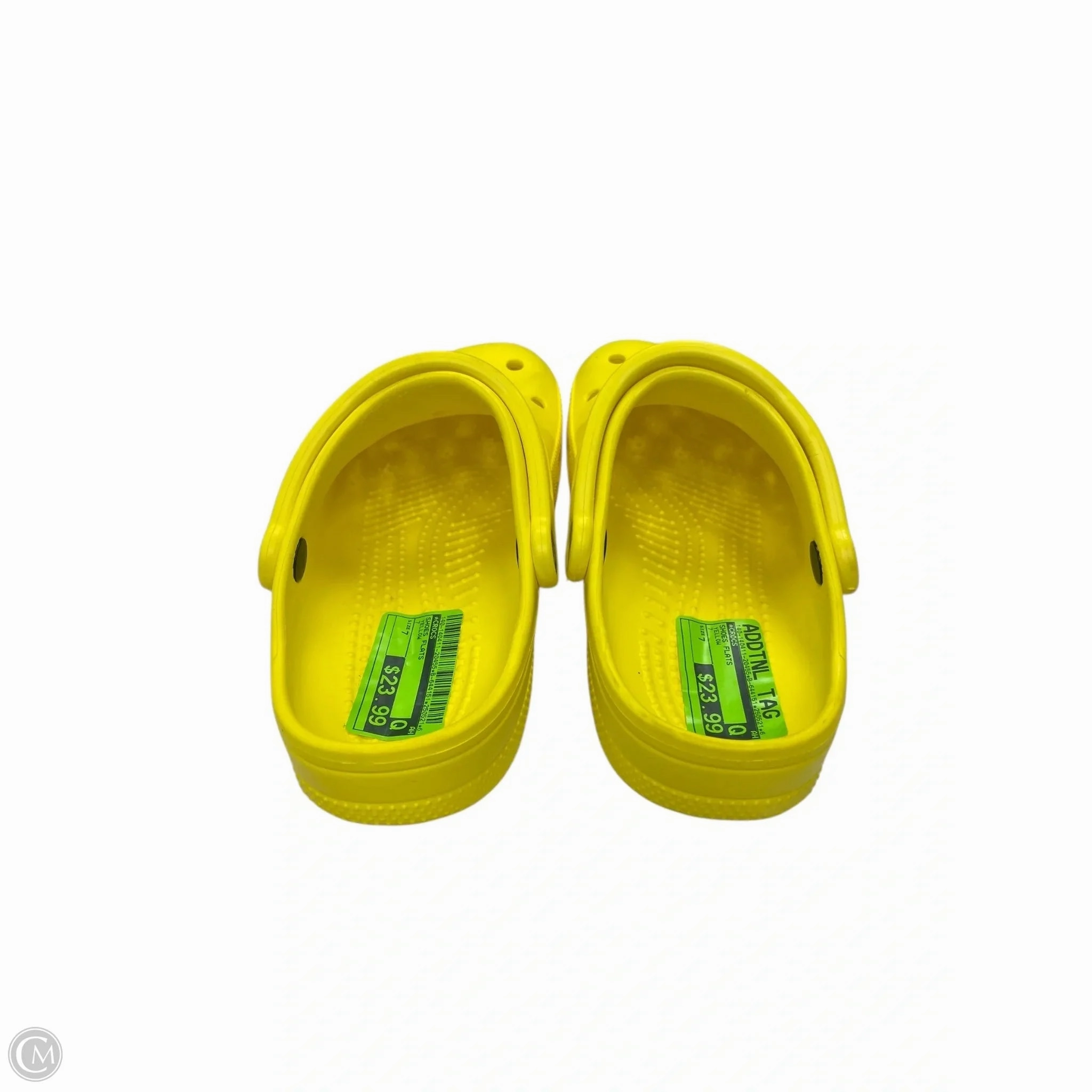 Shoes Flats By Crocs In Yellow, Size: 7 Lightweight Clogs