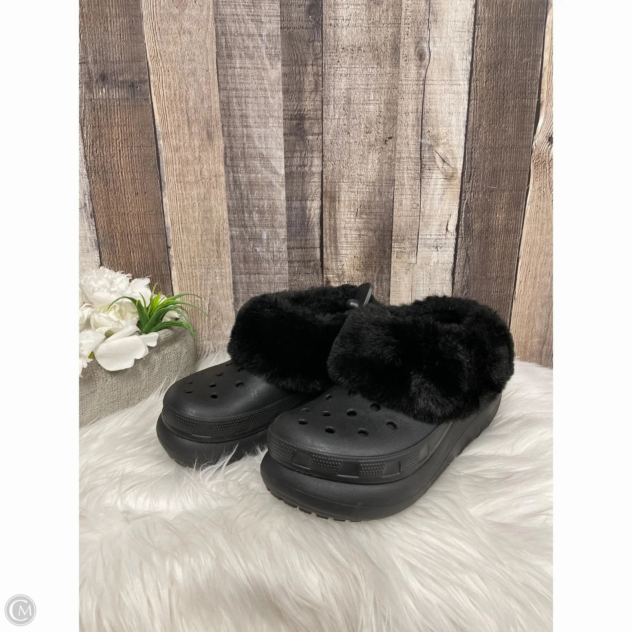 Shoes Heels Platform By Crocs In Black, Size: 8 Lightweight Clogs