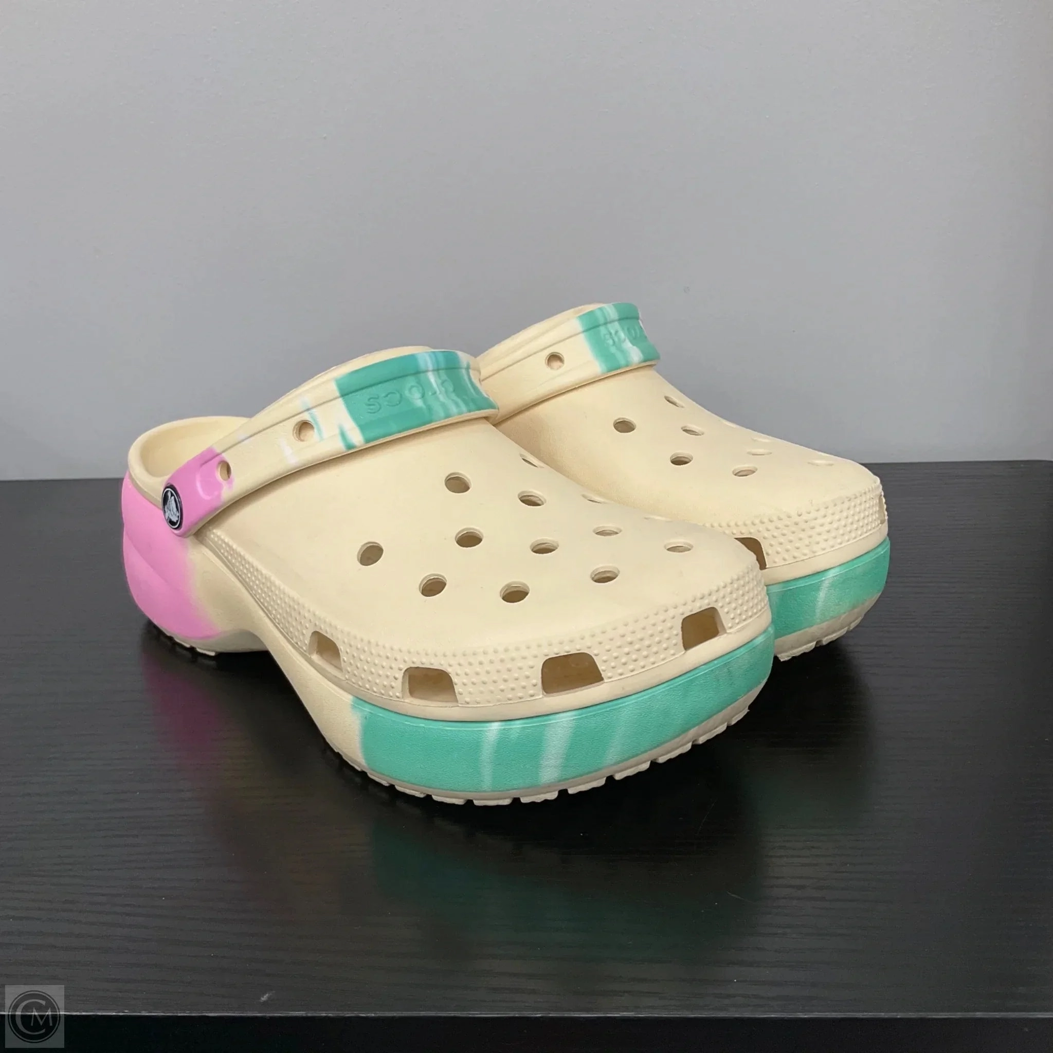 Shoes Heels Platform By Crocs In Multi-colored, Size: 10 Crocs clogs with lightweight comfort