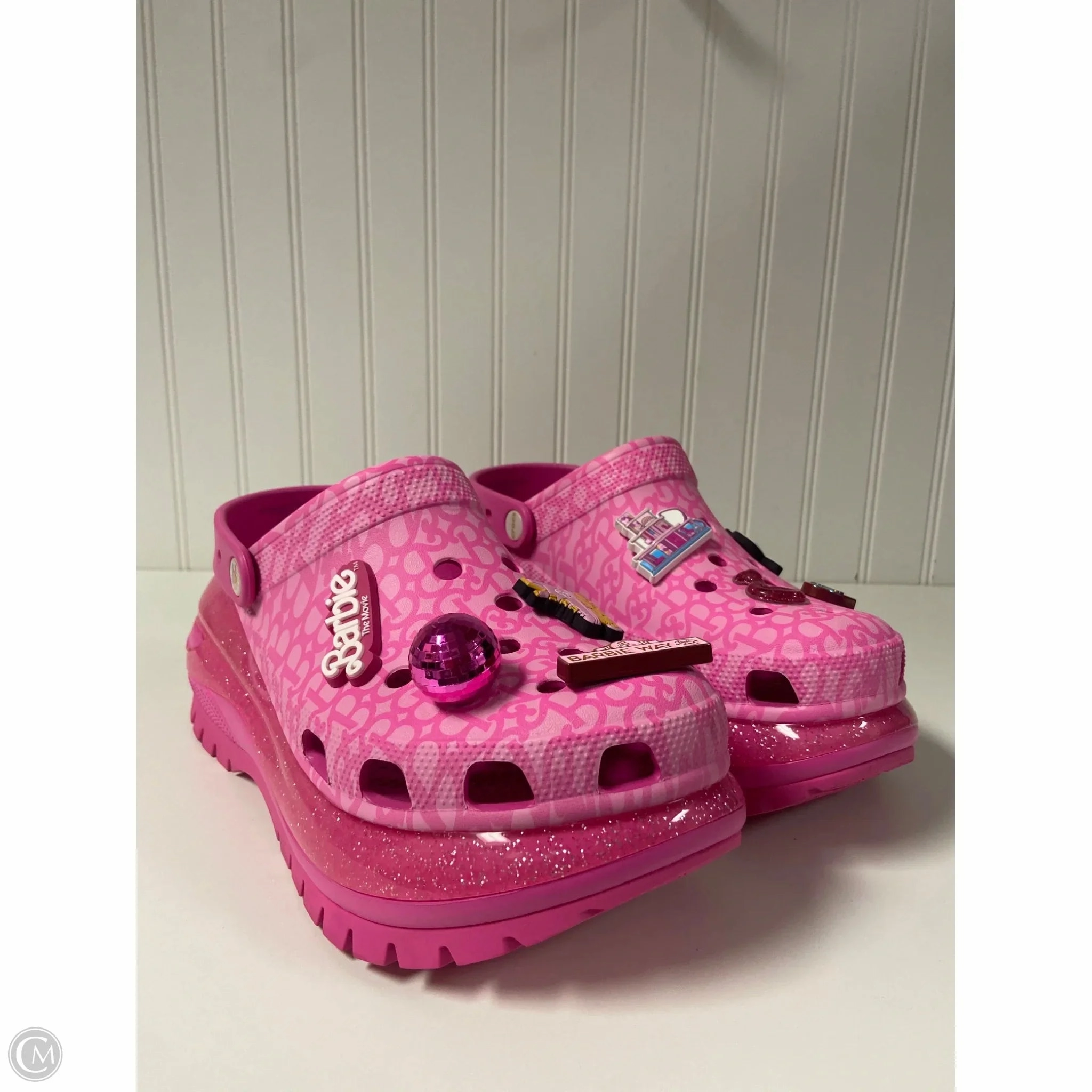 Shoes Heels Platform By Crocs In Pink, Size: 11 Lightweight Clogs