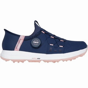 Skechers Elite 5 Slip-Ins Ladies Spikeless Waterproof Shoes -  Navy/Pink Skechers golf footwear
