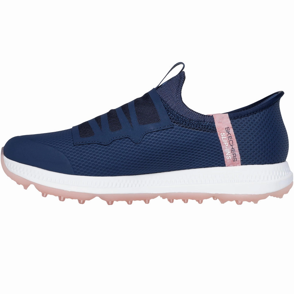 Skechers Elite 5 Slip-Ins Ladies Spikeless Waterproof Shoes -  Navy/Pink Classic Golf Footwear