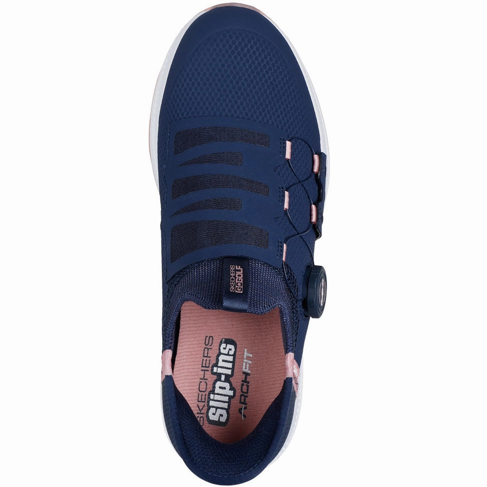 Skechers Elite 5 Slip-Ins Ladies Spikeless Waterproof Shoes -  Navy/Pink Classic Golf Footwear