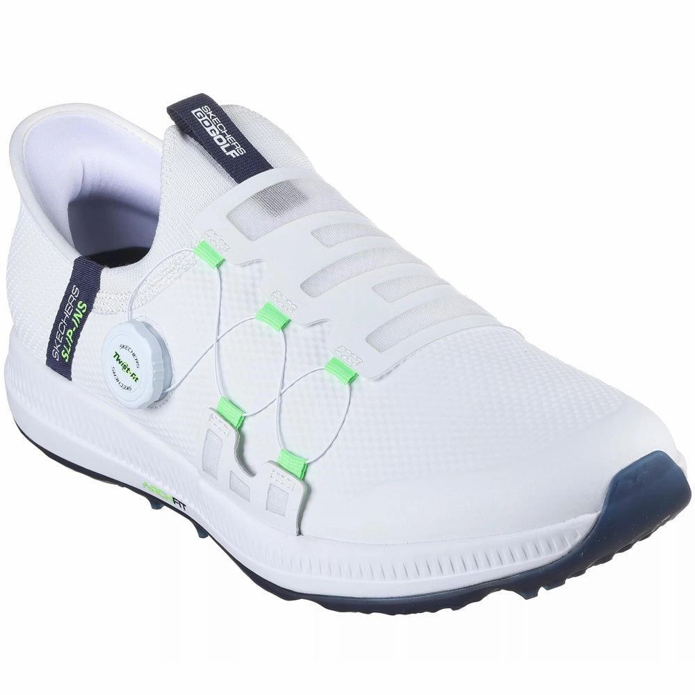 Skechers Elite 5 Slip-Ins Spikeless Waterproof Shoes - White/Navy Classic Golf Footwear