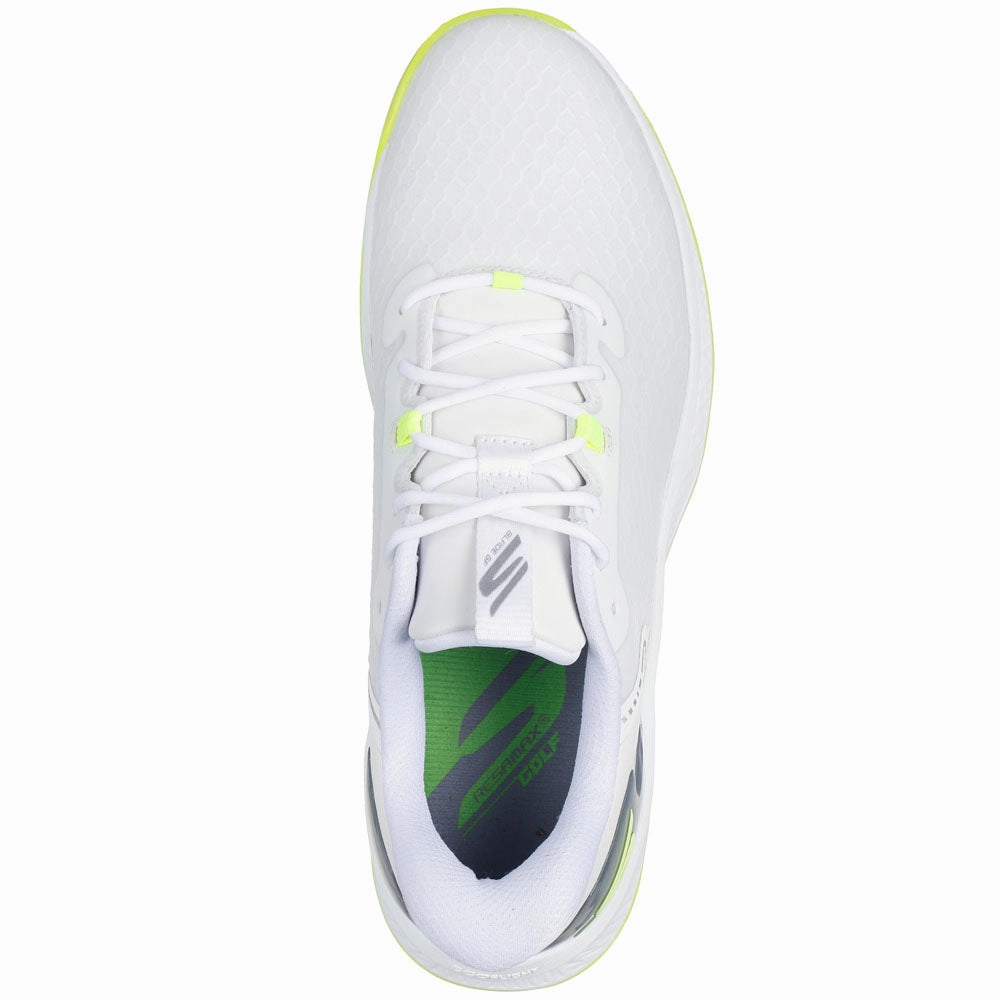 Skechers Go Golf Blade GF Slip-In Spiked Waterproof Shoes - White/Yellow Classic Golf Footwear