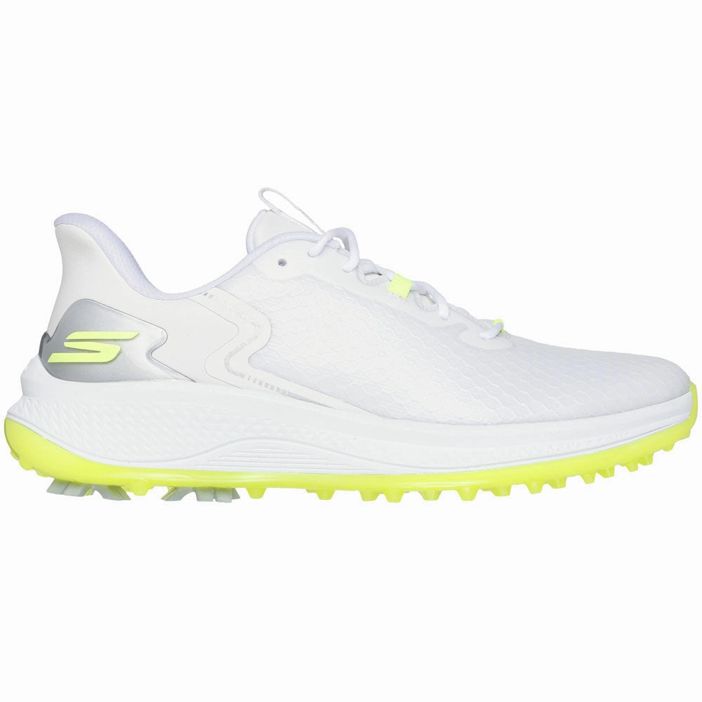Skechers Go Golf Blade GF Slip-In Spiked Waterproof Shoes - White/Yellow Skechers golf footwear