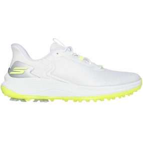 Skechers Go Golf Blade GF Slip-In Spiked Waterproof Shoes - White/Yellow Skechers golf footwear