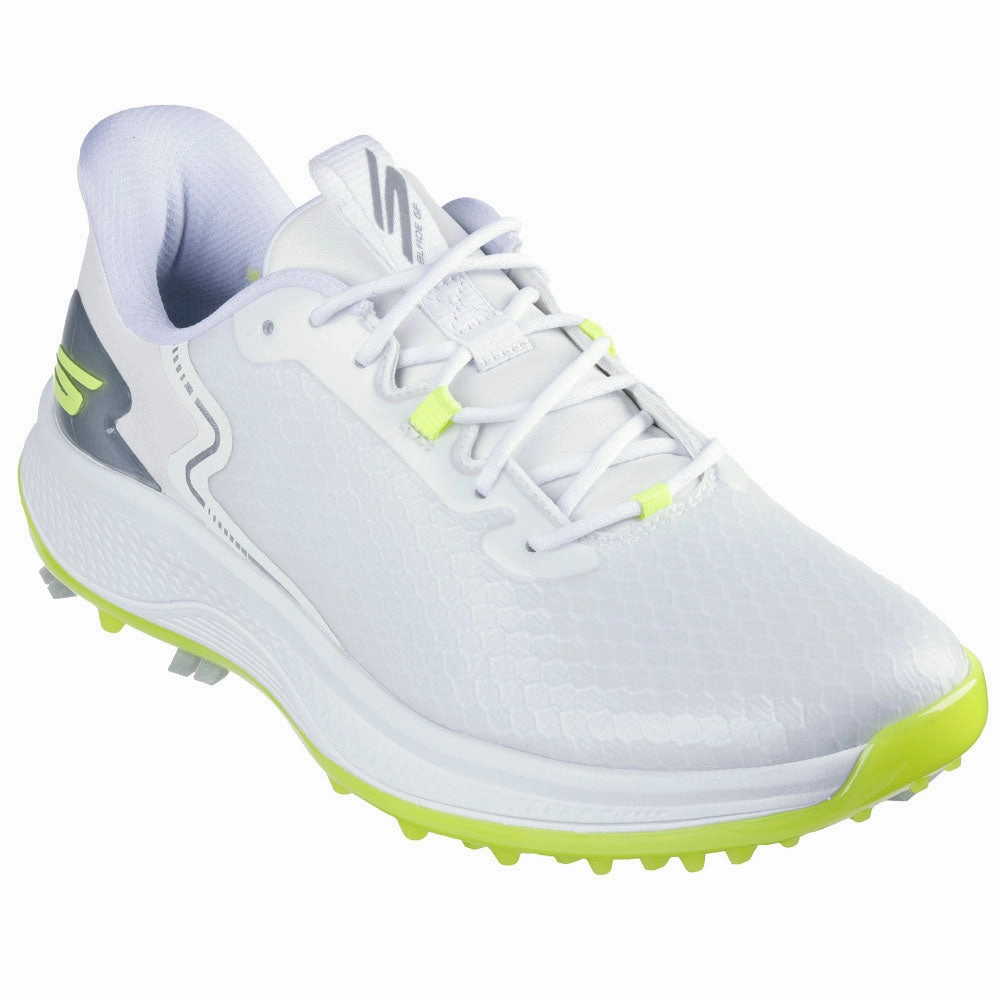 Skechers Go Golf Blade GF Slip-In Spiked Waterproof Shoes - White/Yellow Classic Golf Footwear