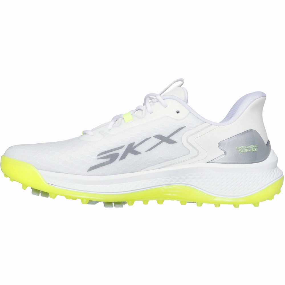 Skechers Go Golf Blade GF Slip-In Spiked Waterproof Shoes - White/Yellow Classic Golf Footwear