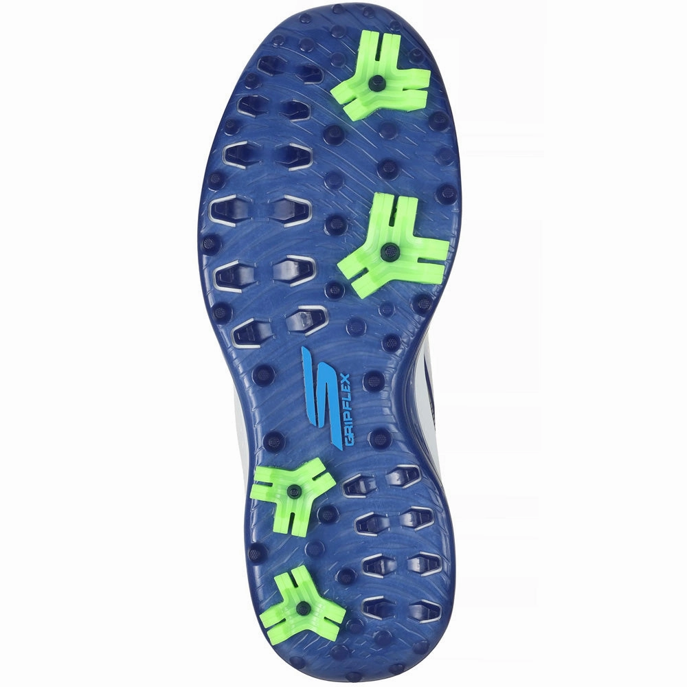 Skechers Go Golf Blade GF Spiked Waterproof Shoes - White/Navy/Blue Classic Golf Footwear