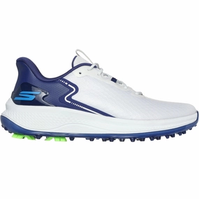 Skechers Go Golf Blade GF Spiked Waterproof Shoes - White/Navy/Blue Skechers golf footwear