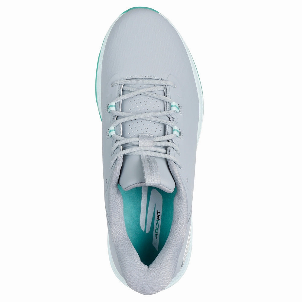 Skechers Go Golf Elite 6 Ladies Spikeless Waterproof Shoes - Grey/Mint Classic Golf Footwear