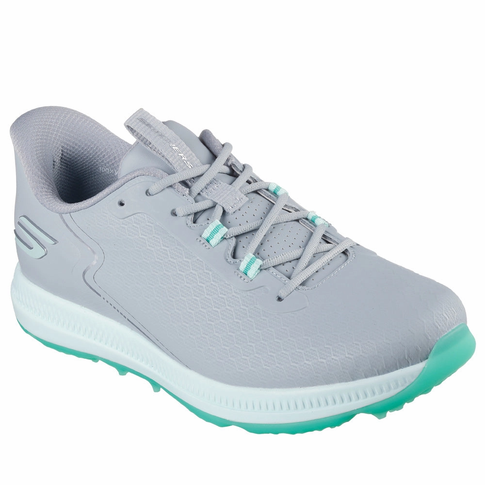 Skechers Go Golf Elite 6 Ladies Spikeless Waterproof Shoes - Grey/Mint Classic Golf Footwear