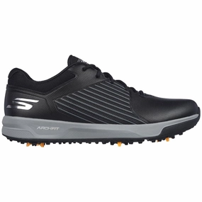 Skechers Go Golf Elite Vortex Spiked Waterproof Shoes - Black/Grey Skechers golf footwear