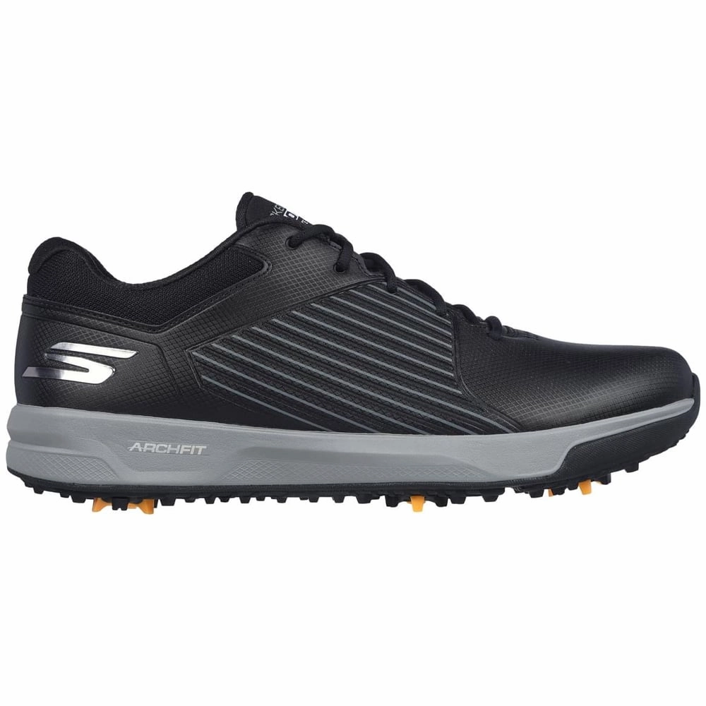 Skechers Go Golf Elite Vortex Spiked Waterproof Shoes - Black/Grey Skechers golf footwear
