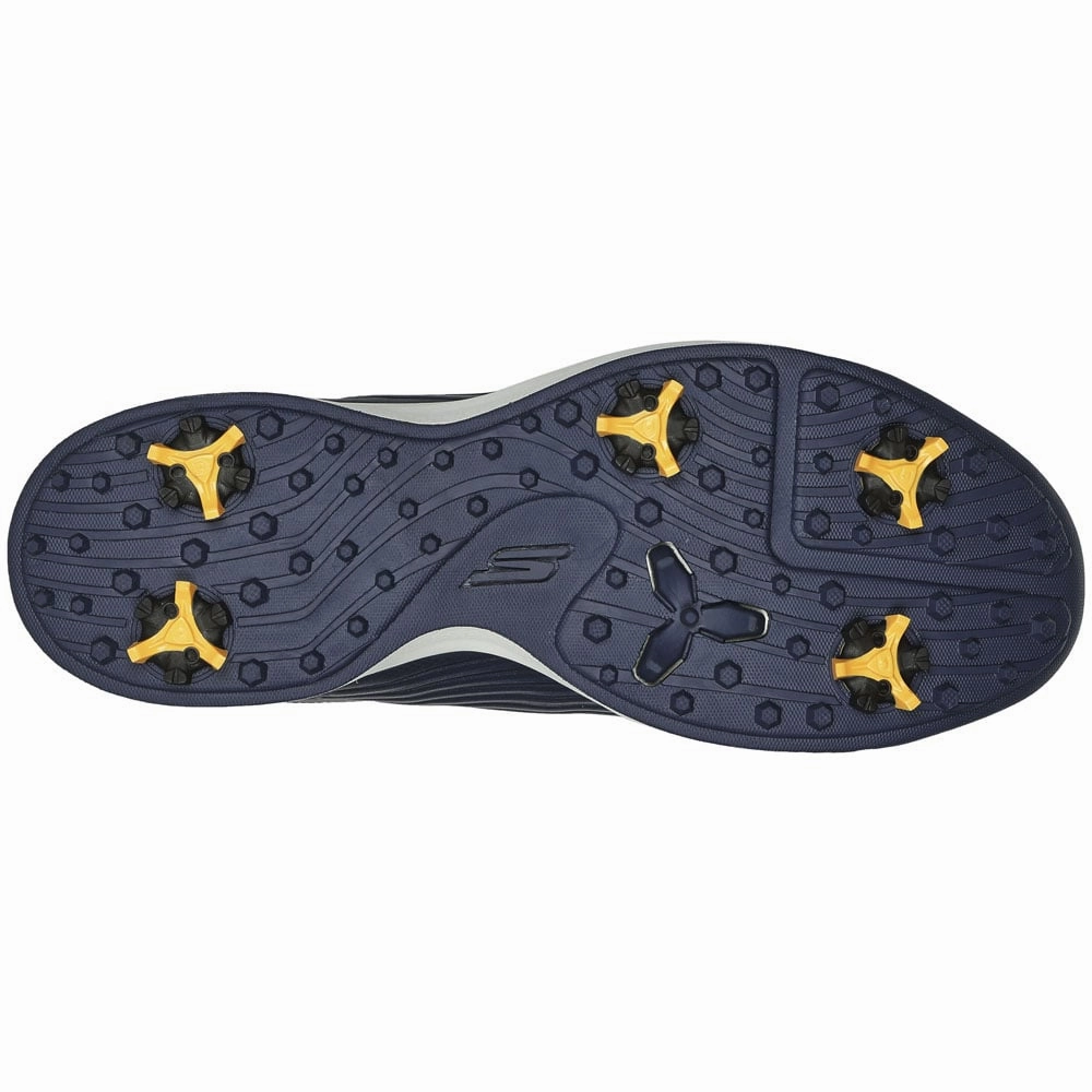 Skechers Go Golf Elite Vortex Spiked Waterproof Shoes - Navy/Lime Classic Golf Footwear