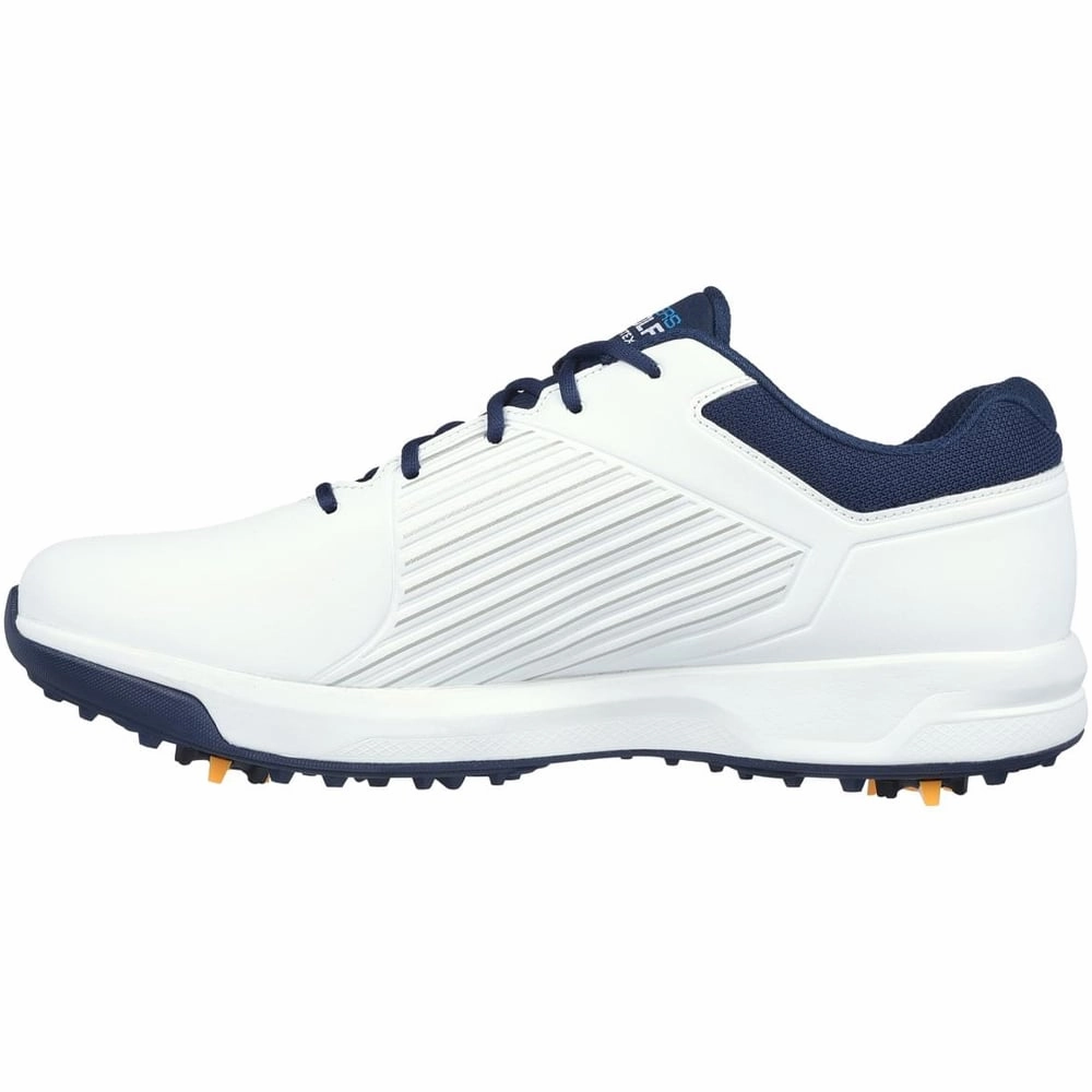Skechers Go Golf Elite Vortex Spiked Waterproof Shoes - White/Navy/Blue Classic Golf Footwear