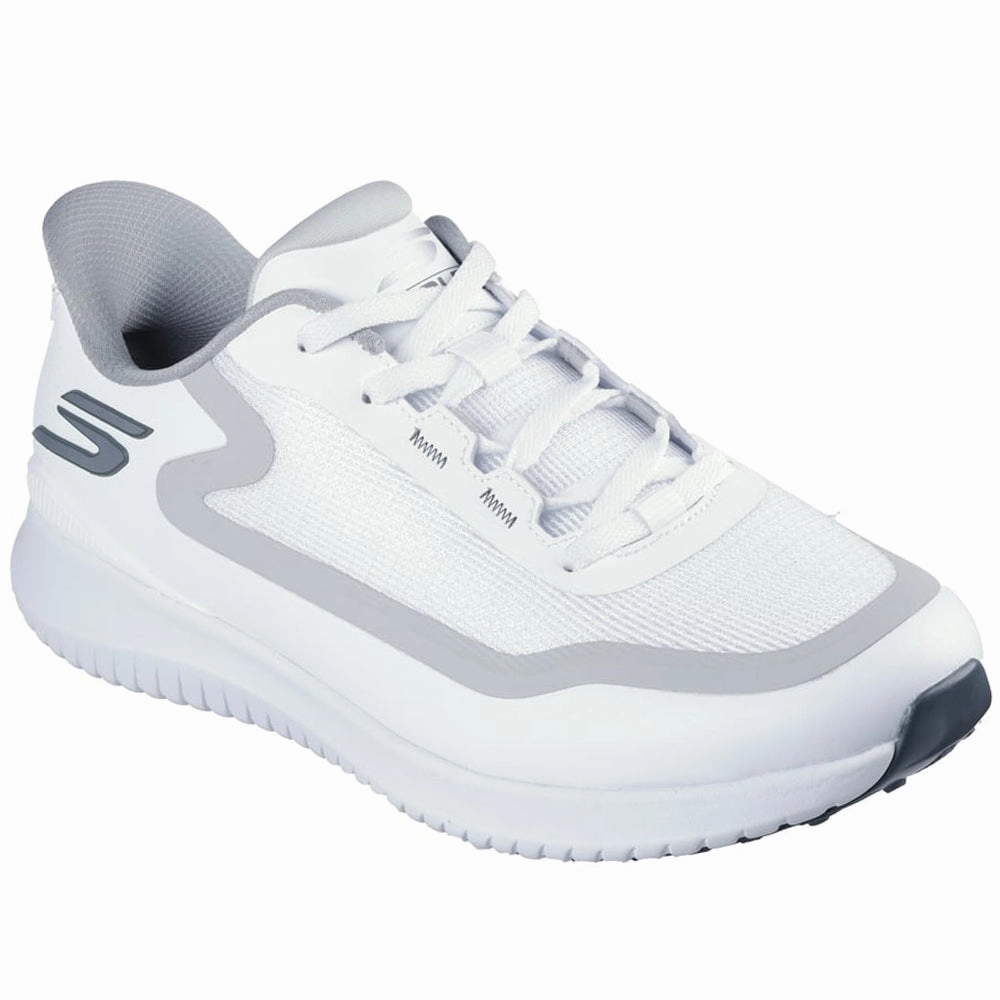 Skechers Go Golf Flight Spikeless Shoes - White/Grey Classic Golf Footwear