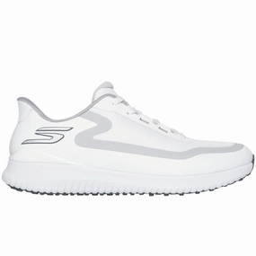 Skechers Go Golf Flight Spikeless Shoes - White/Grey Skechers golf footwear