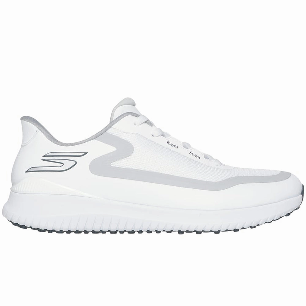 Skechers Go Golf Flight Spikeless Shoes - White/Grey Skechers golf footwear