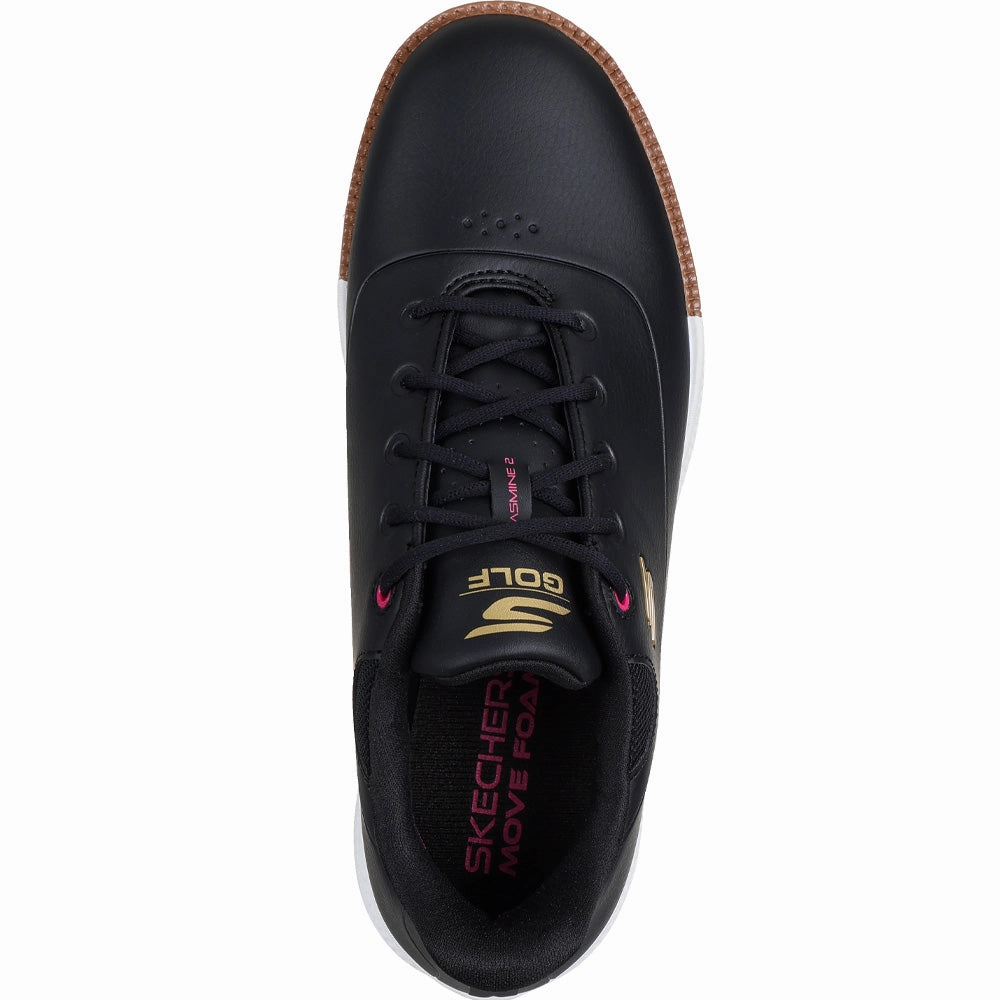 Skechers Go Golf Jasmine 2 Ladies Spiked Waterproof Shoes - Black/Pink Classic Golf Footwear