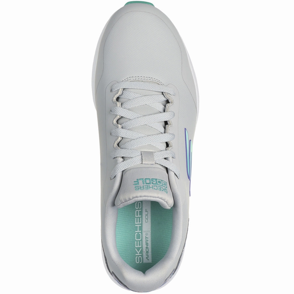 Skechers Go Golf Max 3 Ladies Spikeless Waterproof Shoes - Grey/Mint Classic Golf Footwear