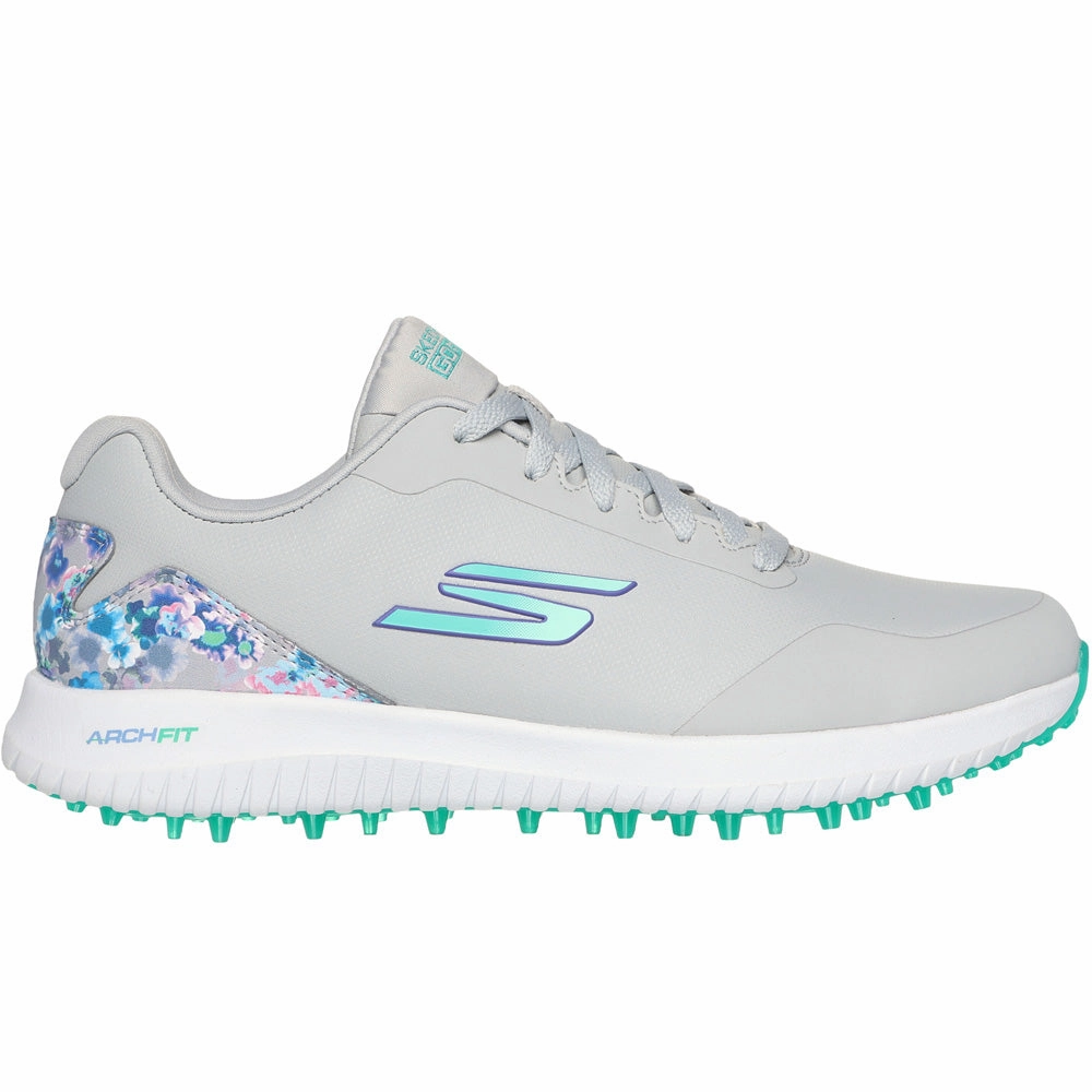 Skechers Go Golf Max 3 Ladies Spikeless Waterproof Shoes - Grey/Mint Skechers golf footwear