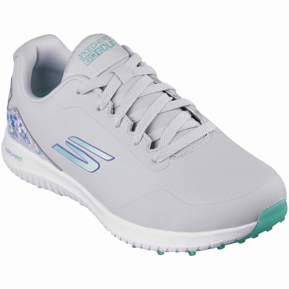 Skechers Go Golf Max 3 Ladies Spikeless Waterproof Shoes - Grey/Mint Classic Golf Footwear