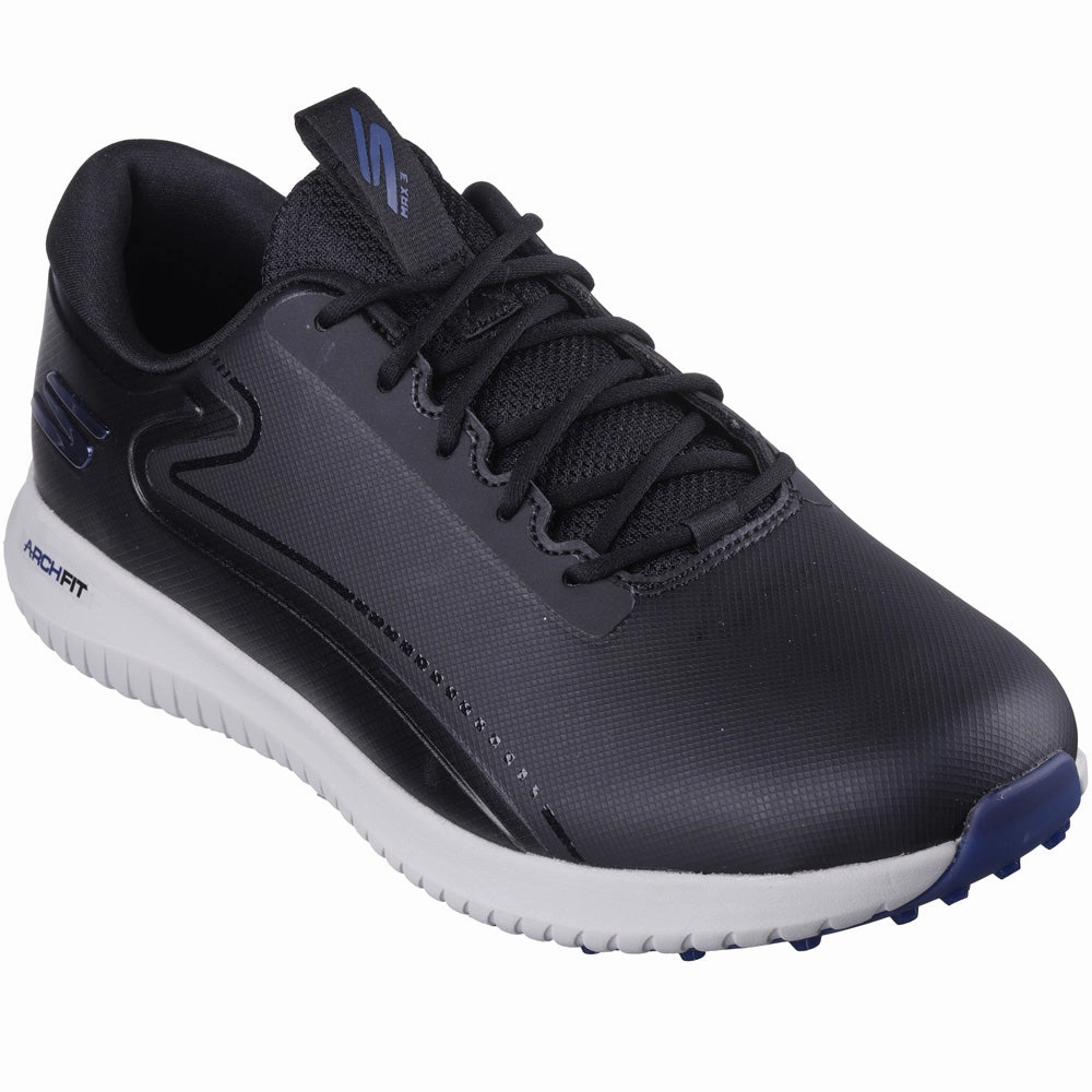 Skechers Go Golf Max 3 Spikeless Waterproof Shoes - Black/Grey Classic Golf Footwear
