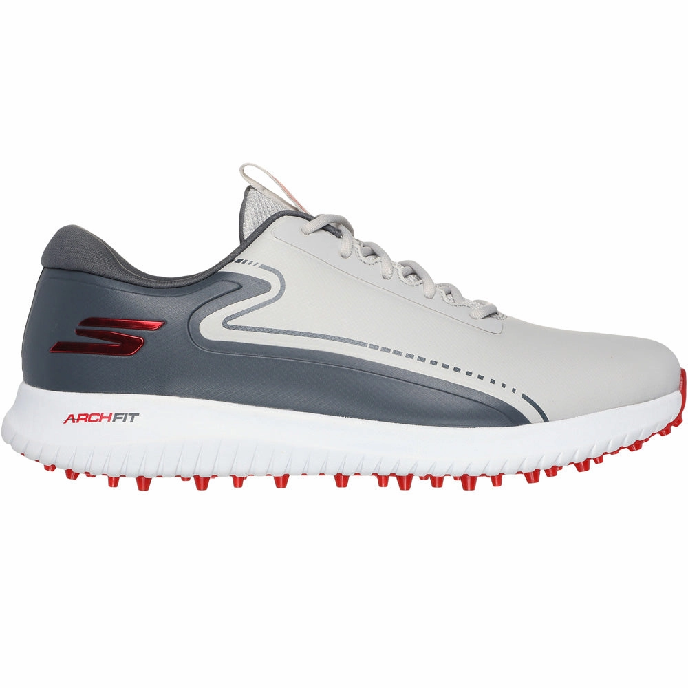 Skechers Go Golf Max 3 Spikeless Waterproof Shoes - Grey/Red Skechers golf footwear