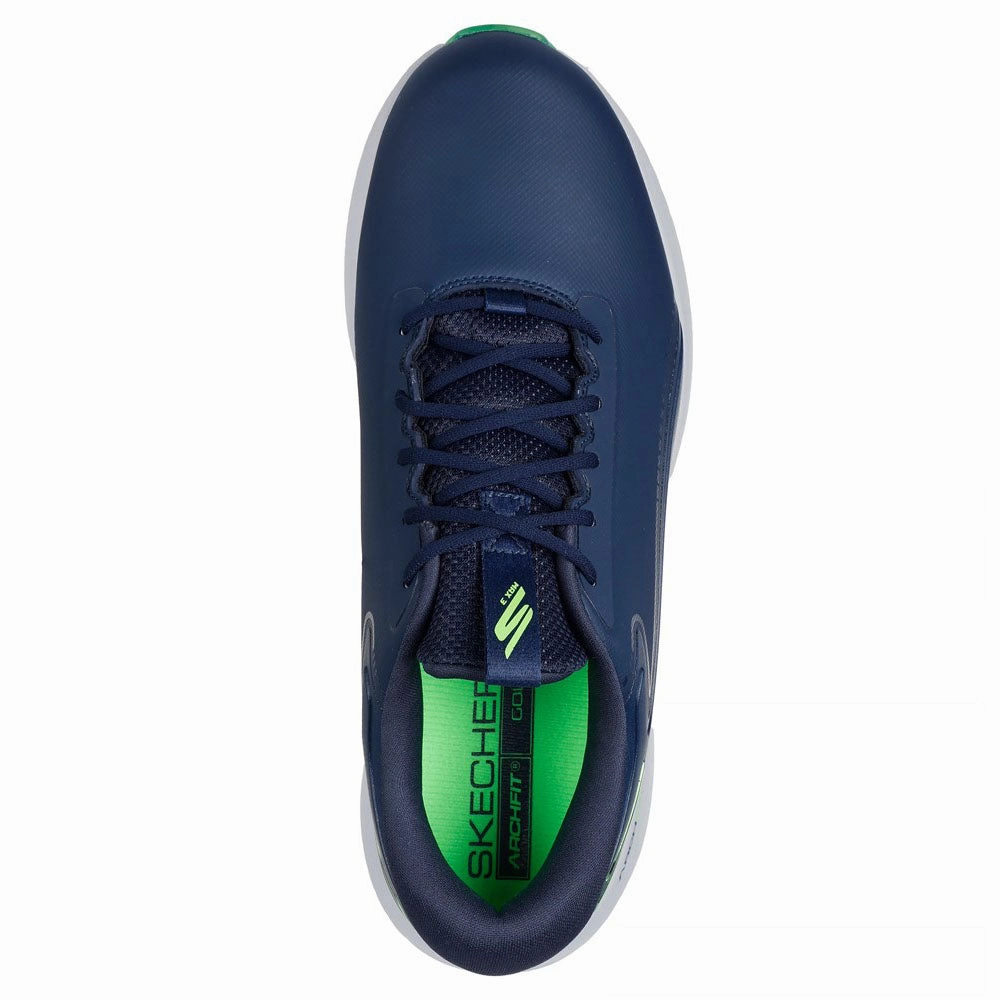 Skechers Go Golf Max 3 Spikeless Waterproof Shoes - Navy/Lime Classic Golf Footwear