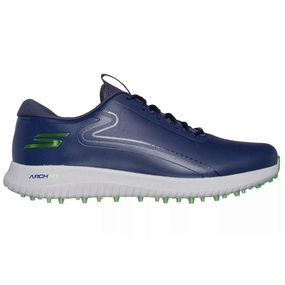 Skechers Go Golf Max 3 Spikeless Waterproof Shoes - Navy/Lime Skechers golf footwear