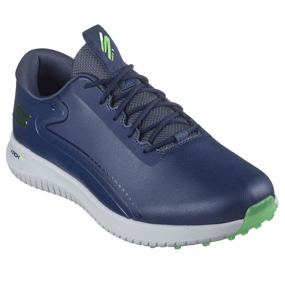 Skechers Go Golf Max 3 Spikeless Waterproof Shoes - Navy/Lime Classic Golf Footwear