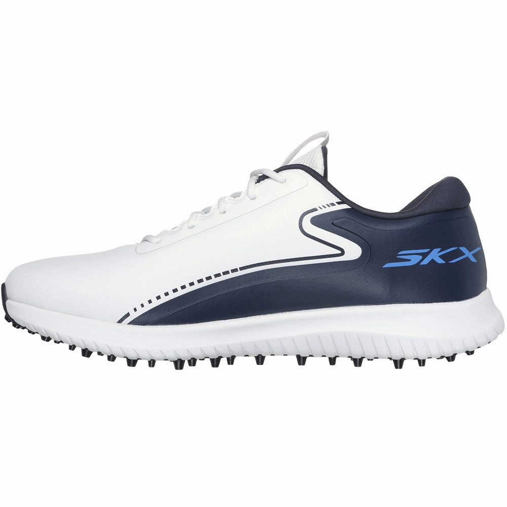Skechers Go Golf Max 3 Spikeless Waterproof Shoes - White/Navy/Blue Classic Golf Footwear