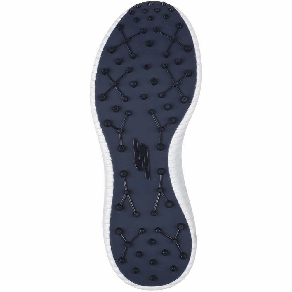Skechers Go Golf Max 3 Spikeless Waterproof Shoes - White/Navy/Blue Classic Golf Footwear