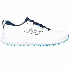 Skechers Go Golf Max Fairway 4 Spikeless Shoes - White/Navy/Blue Skechers golf footwear