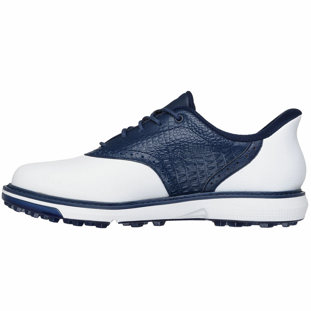 Skechers Go Golf Prestige Ladies Spikeless Waterproof Shoes - White/Navy Classic Golf Footwear