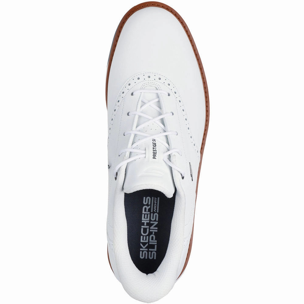 Skechers Go Golf Prestige Spikeless Waterproof Shoes - White Classic Golf Footwear