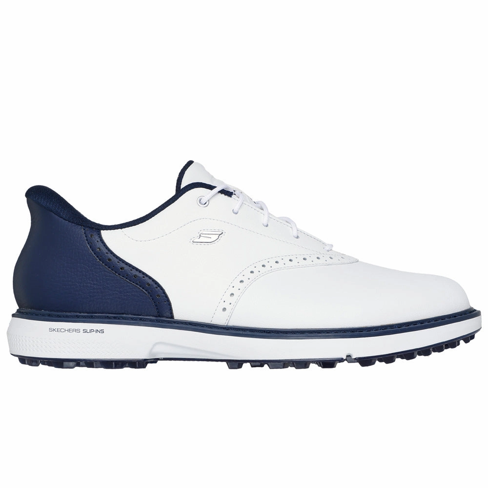 Skechers Go Golf Prestige Spikeless Waterproof Shoes - White/Navy Skechers golf footwear