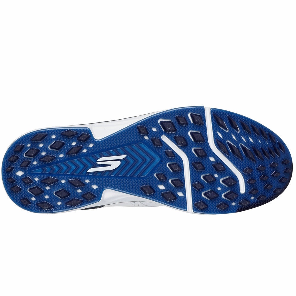 Skechers Go Golf Prestige Spikeless Waterproof Shoes - White/Navy Classic Golf Footwear