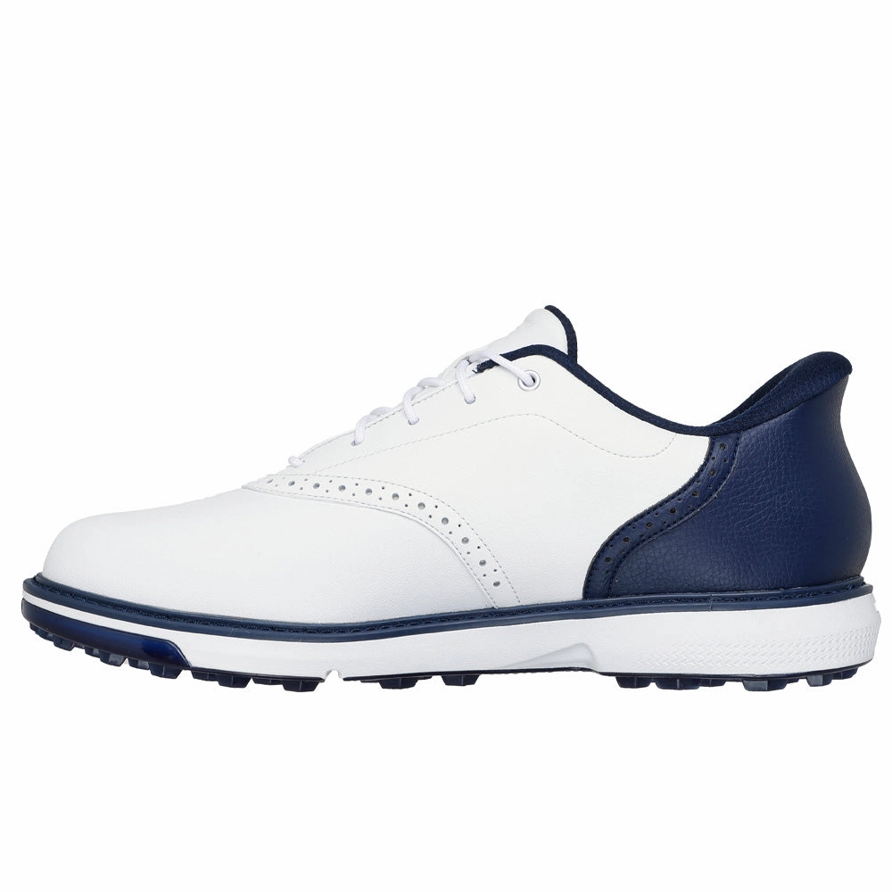 Skechers Go Golf Prestige Spikeless Waterproof Shoes - White/Navy Classic Golf Footwear