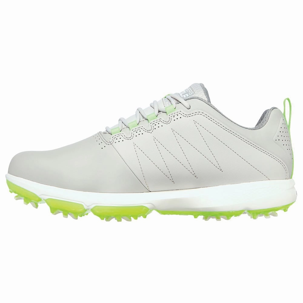 Skechers GO GOLF PRO 4 Spiked Waterproof Shoes - Grey/Lime Classic Golf Footwear