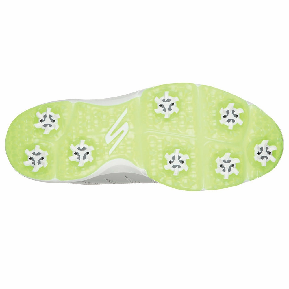 Skechers GO GOLF PRO 4 Spiked Waterproof Shoes - Grey/Lime Classic Golf Footwear