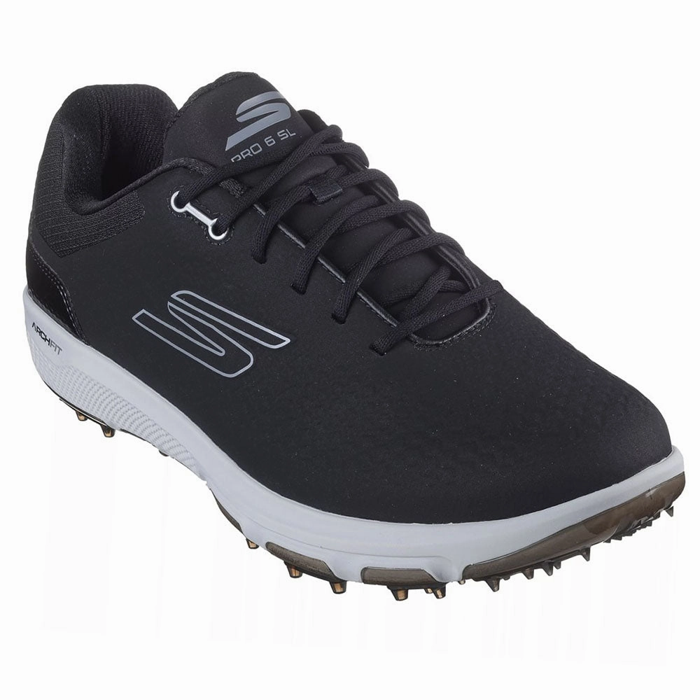Skechers Go Golf Pro 6 Spikeless Waterproof Shoes - Black/Grey Classic Golf Footwear