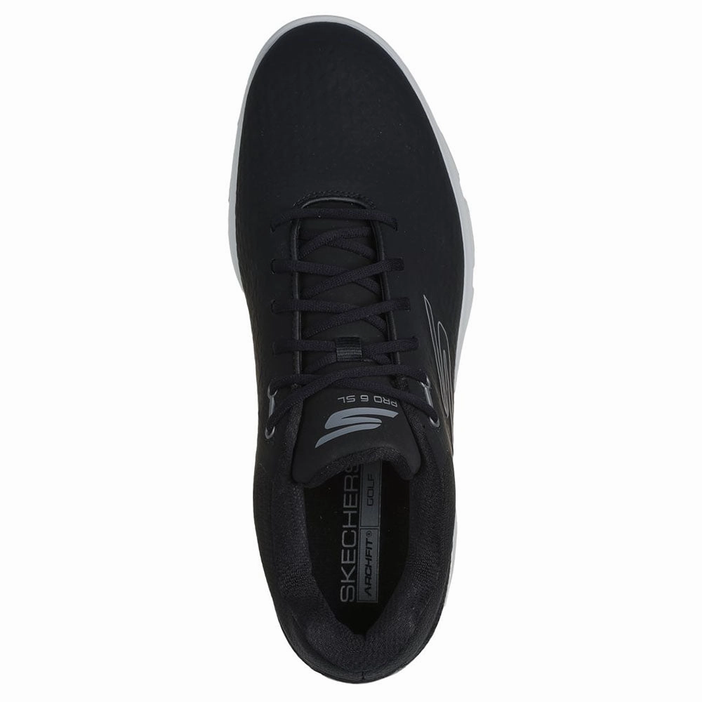 Skechers Go Golf Pro 6 Spikeless Waterproof Shoes - Black/Grey Classic Golf Footwear