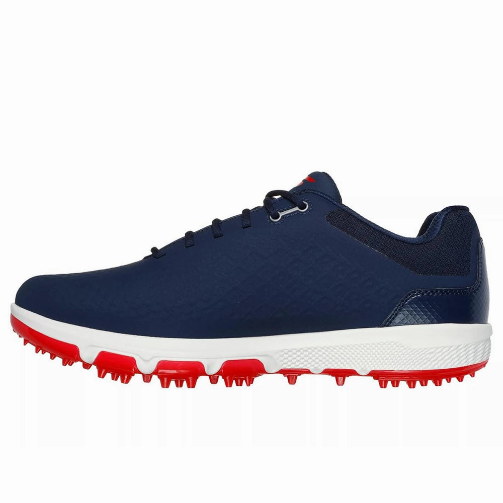 Skechers Go Golf Pro 6 Spikeless Waterproof Shoes - Navy/Red Classic Golf Footwear
