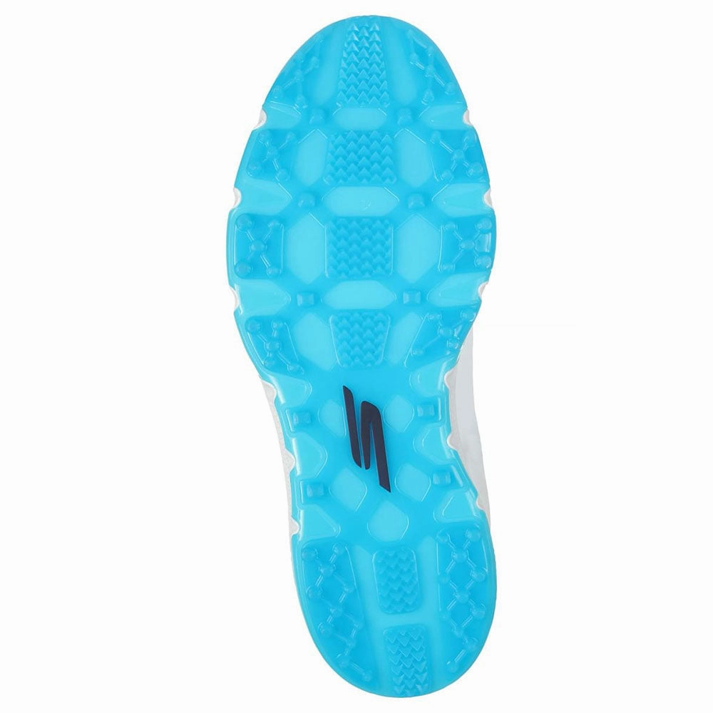 Skechers Go Golf Pro 6 Spikeless Waterproof Shoes - White/Navy/Blue Classic Golf Footwear