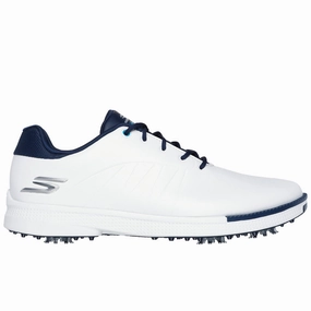 Skechers Go Golf Tempo Mens Spiked Waterproof Shoes - White/Navy Skechers golf footwear