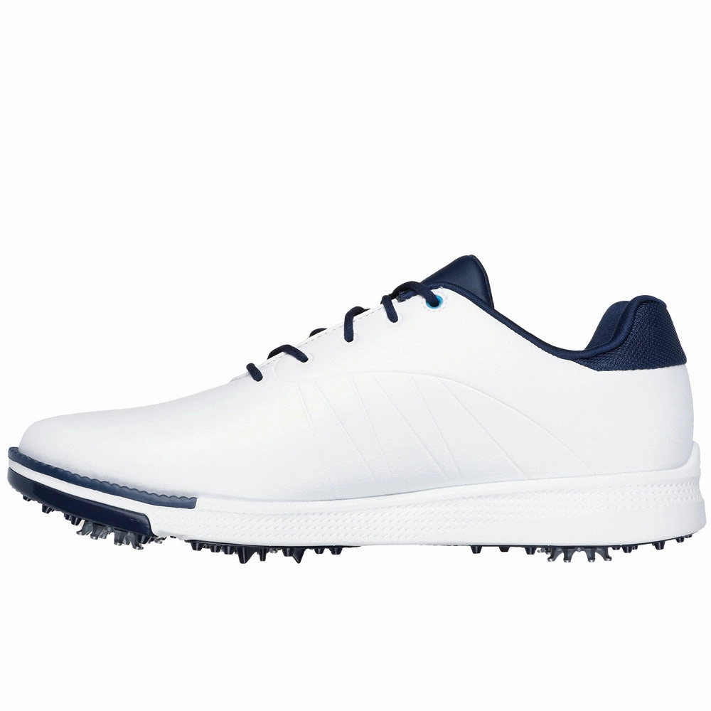Skechers Go Golf Tempo Mens Spiked Waterproof Shoes - White/Navy Classic Golf Footwear